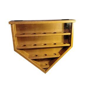 14 Baseball Display Home Plate Toy Shop Fruitwood Wall Hang Nice Case